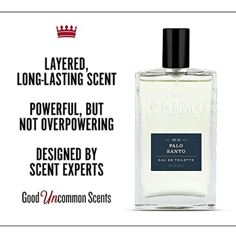 Cremo Palo Santo Cologne 3.4 Fl Oz Bright Cardamom Papyrus Mens Fragrance